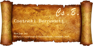 Csetneki Bernadett névjegykártya